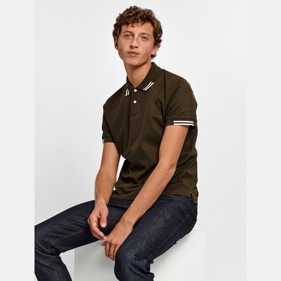 Aigle The Dry-fast Polo Shirts Men Khaki ZA-01569